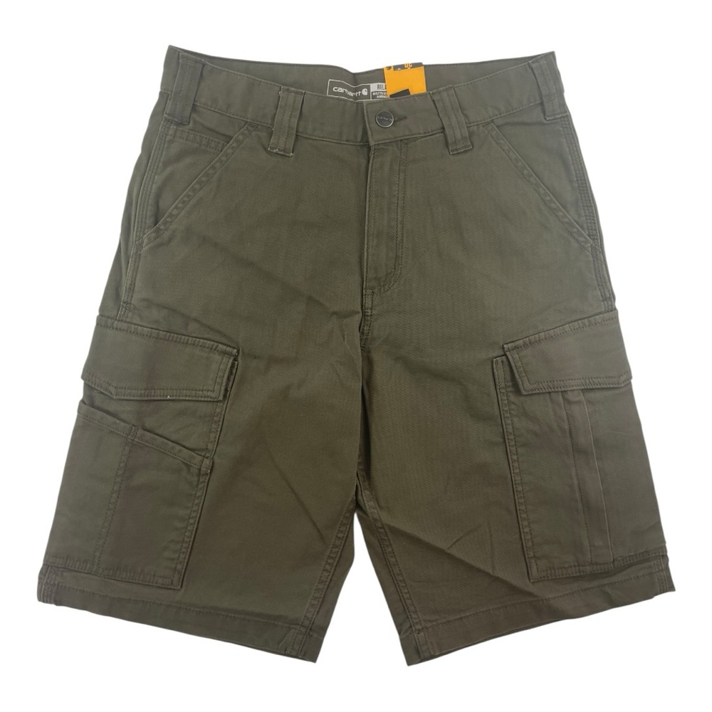 Carhartt Rugged Flex Relaxed Fit Canvas Cargo Work Short BS3542-M Green Sz 30”